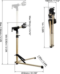 QWORK Alumínium Kerékpár Szerelőállvány - 360° Forgatható, 58-156 cm Állítható Magasság, 50 kg Teherbírás, Mágneses Szerszámtartóval 5