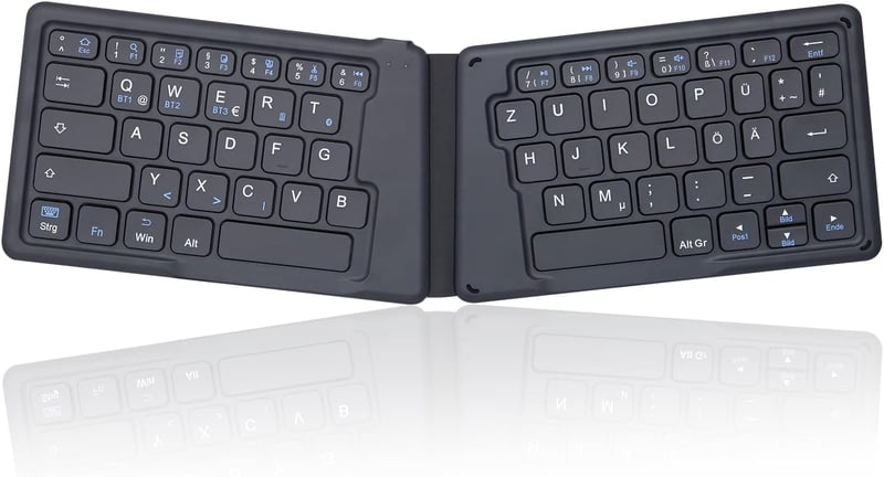 Perixx PERIBOARD-805 Ergo Bluetooth 5.1 Összehajtható Ergonomikus Billentyűzet, Ultravékony Hordozható, Sötétszürke, Német QWERTZ Kiosztás