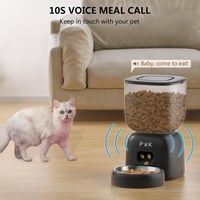 PUPPY KITTY Automata Macska Etető WiFi Applikációval, Rozsdamentes Acél Tállal, 10 Étkezés Naponta, Hangrögzítés, Dupla Tápellátás, 3L Kapac - Black 5