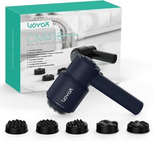 VOYOR-HEALTH CM410 Ručni električni masažer - Bežični punjivi ublaživač bolova u mišićima za vrat, ramena, trbuh, struk, bedra (Ruč