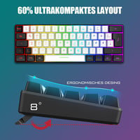 RedThunder K62 60% Vezetékes Gamer Billentyűzet és Egér Szett, QWERTZ DE Kiosztás, Ultrakönnyű Méhsejt Kialakítás PC Mac PS5 Xbox Játékosokn 2