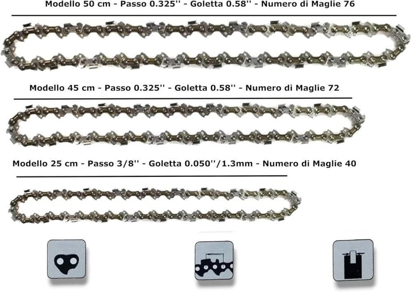 Univerzális 45cm-es Láncfűrész Lánc 72 Szemmel, Fához és Ágakhoz