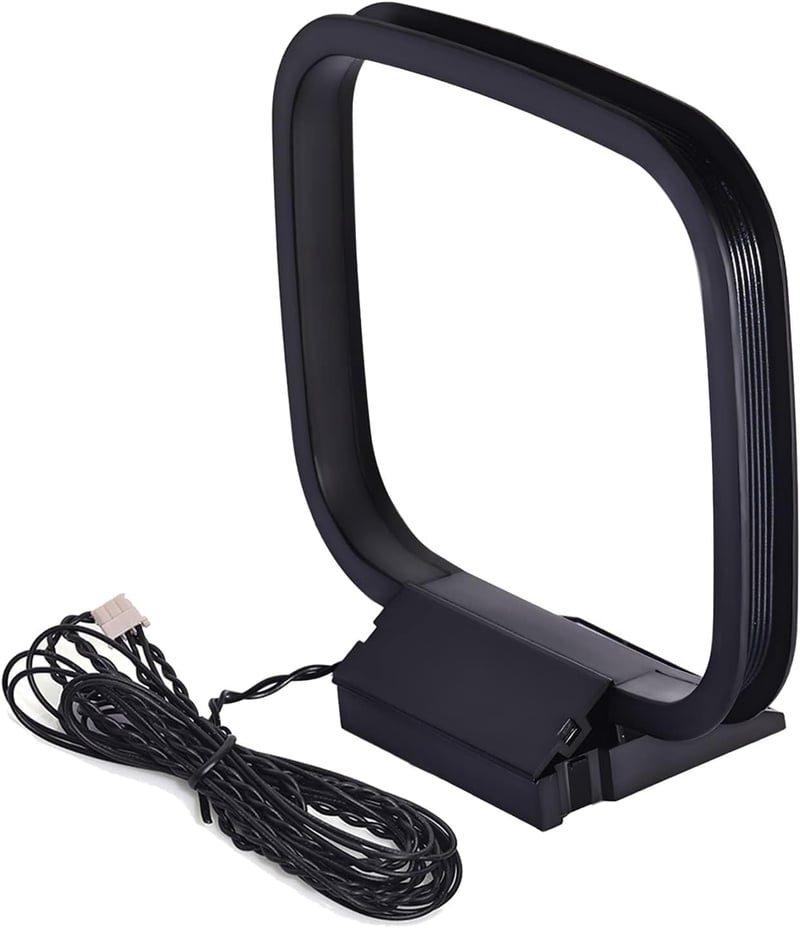 Bingfu AM FM Hurok Antenna 3-Pines Csatlakozóval - Kompatibilis Sharp Sztereó AV Vevőrendszerekkel - 75 Ohm Rádió Antenna 4,26 Láb Hatótávol