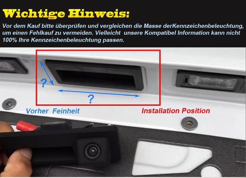 BMW X5 X1 X6 E39-E93 kompatibilis vízálló éjjellátó tolatókamera csomagtartó fogantyúba