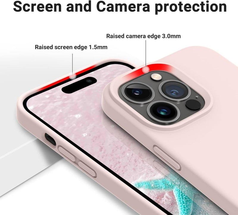 iPhone 14 Pro Púderrózsaszín Ultravékony Ütésálló Szilikon Védőtok