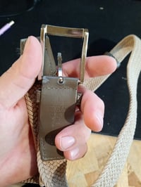 BULLIANT muški pleteni elastični remen, širine 35 mm, rastezljivi tkani remen za golf uz traperice, uniseks, bež, 100 cm (opseg struka 26-32") - rabljeno 3