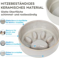 Skrtuan Kerámia Kutyatál Szett - 2 db 450 ml-es Etető és Lassító Tál Kisméretű Kutyáknak és Macskáknak, Mosogatógépben Mosható, Cseppmentes 5