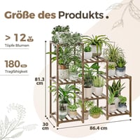 Bamworld Bambusz Növényállvány 7 Szintes - Beltéri/Kültéri Virágtartó Létra, Karbonizált Fa, 68 kg Teherbírás, Erkélyre, Kertbe 4