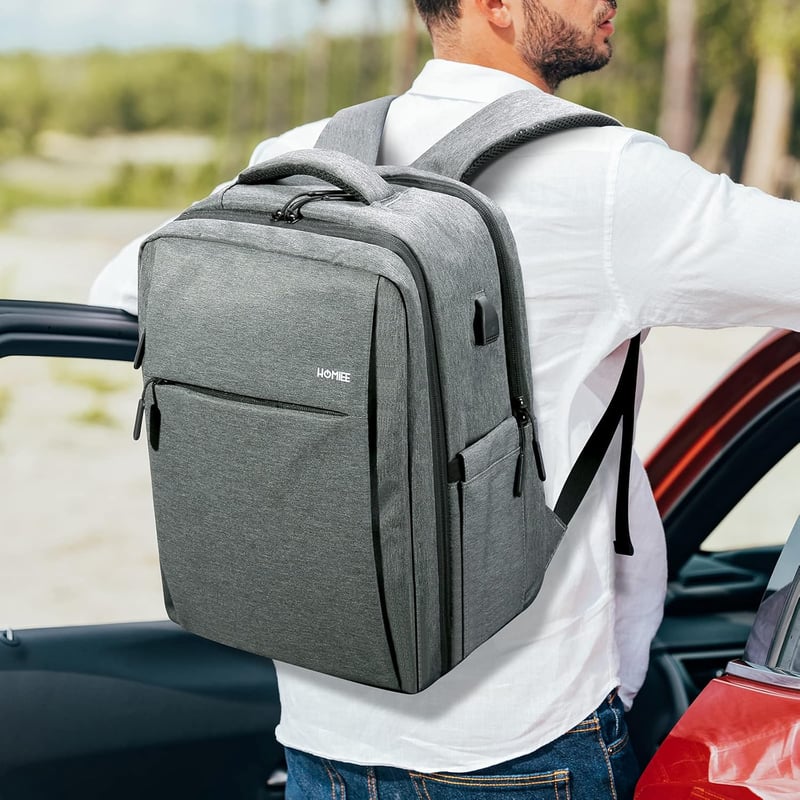 HOMIEE 15,6" Vízálló Üzleti Laptop Hátizsák USB Töltőporttal, Repülőgép Kézipoggyász Méretű
