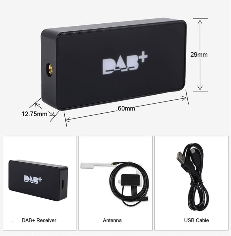 ATOTO AC-4475 DAB+ Digitális Rádió Vevőegység - USB Csatlakozós Autórádió Kiegészítő ATOTO A5/A6/S8 Sorozathoz - 50W Fekete