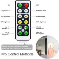 Bawoo LED éjjeli lámpa szett - 6db vezeték nélküli, meleg fehér, távirányítós, elemes fali lámpa 5