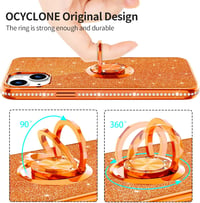 iPhone 13 Rosegold Csillogó Glitteres Gyűrűs Ütésálló Tok 3