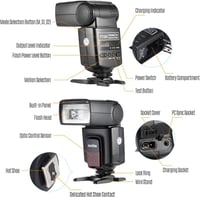 Godox TT520II Univerzális Vaku 5600K + 2.4G Vezeték Nélküli Kioldó, 1/20000s Vakuidő, M/S1/S2 Módok, Canon Nikon Pentax Olympus Kompatibilis 5