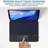 GOKOCO Mágneses Billentyűzet Tok iPad Air M2 11" és Pro 11" Készülékekhez, RGB Háttérvilágítással, Multi-Touch Trackpaddel, QWERTZ Kiosztáss 4