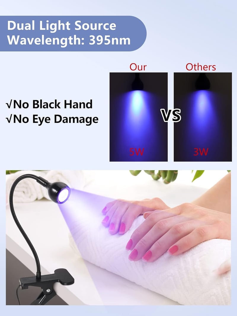 LIONVISION UV LED Műköröm Lámpa - Állítható, Forgatható, Fekete