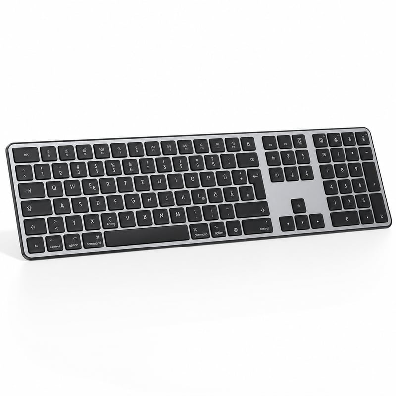 Tastatură și mouse Bluetooth OMOTON KB515 pentru Mac, QWERTZ wireless, gri (Room Grey) - Fără stick (stare: vezi a 2-a imagine)
