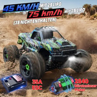 RC Távirányítós Autó 1:14 Méretarány, 75+ km/h Sebesség, 4WD Terepjáró, 2 Akkumulátor, 7 LED Fény, 2.4GHz Összkerékhajtás, 8- 7