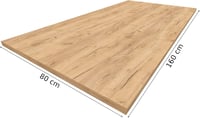 POKAR Asztallap 160x80 cm - Tömör Íróasztal és Étkezőasztal Lap Golden Craft Tölgy Színben, Könnyű Bútorlapból 3
