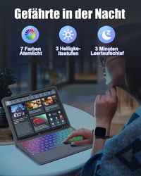 Nuflaz Mágneses Billentyűzet Tok iPad 10. Generációhoz (10.9") és iPad 11" - RGB Háttérvilágítás, Érintőpad, Toll Tartó, Szürke 6