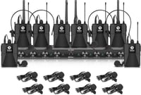D Debra Audio AU800 Pro UHF 8 Csatornás Vezeték Nélküli Mikrofon Rendszer, 8 Testmikrofonnal, Fém Vevőegységgel - Karaoke, Rendezvény, Egyhá 1