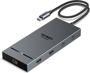 UGREEN Revodok Pro USB C Hub 10Gbps - Kettős 4K@60Hz HDMI, Ethernet, 100W PD Töltés, SD/TF Kártyaolvasó, USB 3.2 Portok, Fekete Dokkoló Állo
