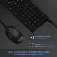 seenda Vezeték Nélküli Billentyűzet és Egér Szett Windows Rendszerhez - Újratölthető, USB Vevőegységgel, Multimédia Gombokkal, AZERTY Kioszt 2