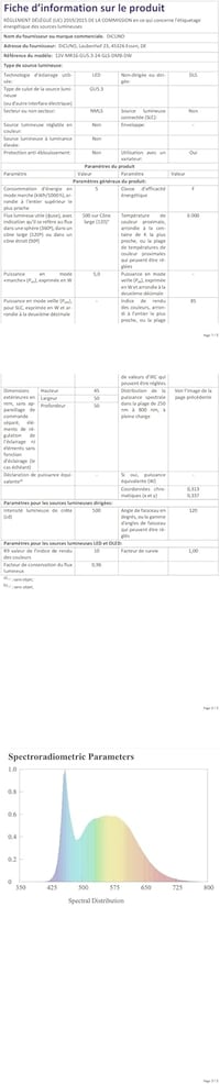 DiCUNO GU5.3 LED Izzó, Dimmelhető MR16 Spotlámpak, 5W (50W Halogén Helyett), 6000K Hideg Fehér, 500LM, 120° Szórási Szög, Energiatakarékos,  9
