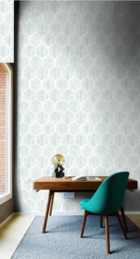 myforHD Öntapadós Tapéta - Modern Zöld Hatszög Mintás PVC Fólia Bútorokhoz - Vízálló Dekorációs Matrica Fiókokhoz, Polcokhoz (44cm x 10m) 2