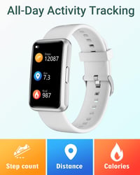HUAKUA Okosóra Lépésszámlálóval - Nagy Kijelzős, Vízálló Fitnesz Tracker, App Nélkül 4