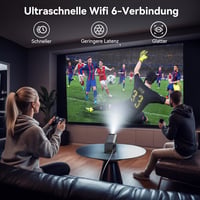 Polocsh 4K Mini Projektor Android 11.0 Rendszerrel - Full HD 1080P Hordozható Házimozi, WLAN6, BT5.2, Auto Keystone, 150" Kijelző, 180° Forg 6