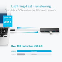 MacBook USB hub: 4 portos, ultra vékony USB 3.0 elosztó Apple és Surface eszközökhöz 2
