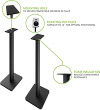Kanto SP26PL Fekete Hangfal Állvány - 26" Könyvespolc Hangfalakhoz, Stabil Fém Konstrukció, 66 cm Magas 2