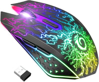VersionTECH Vezeték Nélküli RGB Gamer Egér - Újratölthető, Csendes, 3 DPI Fokozat 1