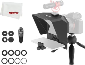 AMBITFUL Teleprompter Kit mobiltelefon és DSLR kamerához távirányítóval