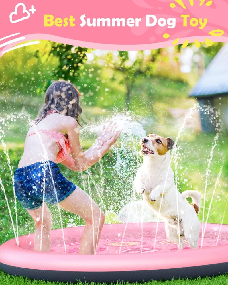 Peteast Összecsukható Kutyamedence Spriccelővel - Nagy és Kis Kutyáknak, Gyerekeknek, 130cm