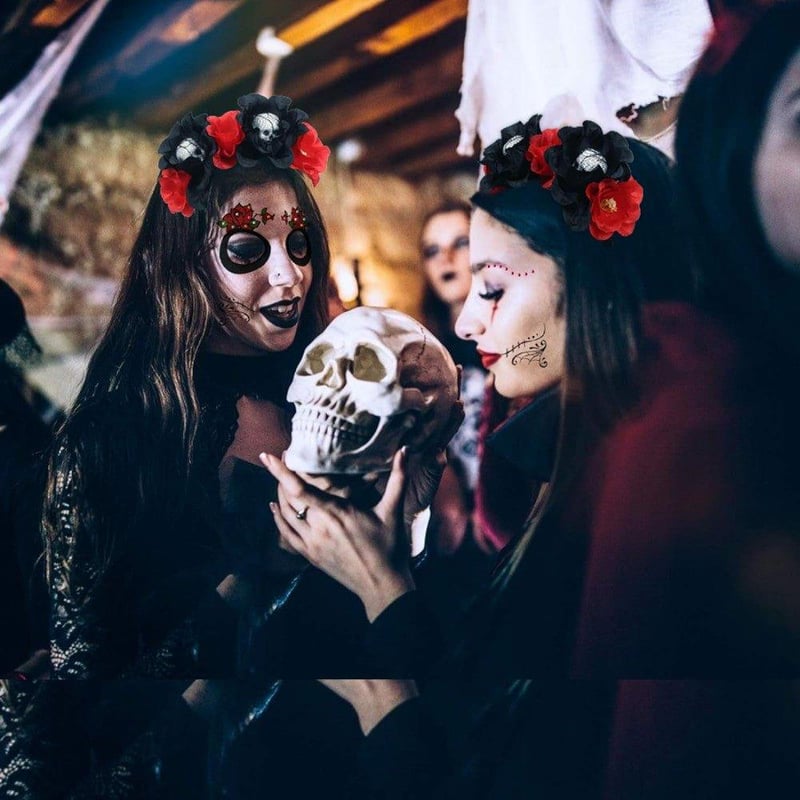 Halloween Szett: Fejpánt és Arc Tetoválás Strasszokkal - Unisex