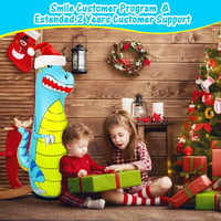 EQARD 120cm Felfújható Dinoszaurusz Boxzsák Gyerekeknek 3-9 Éves Korig, Boxkesztyűvel, Vastag PVC Anyagból, Karate, MMA, Taekwondo Edzéshez 7