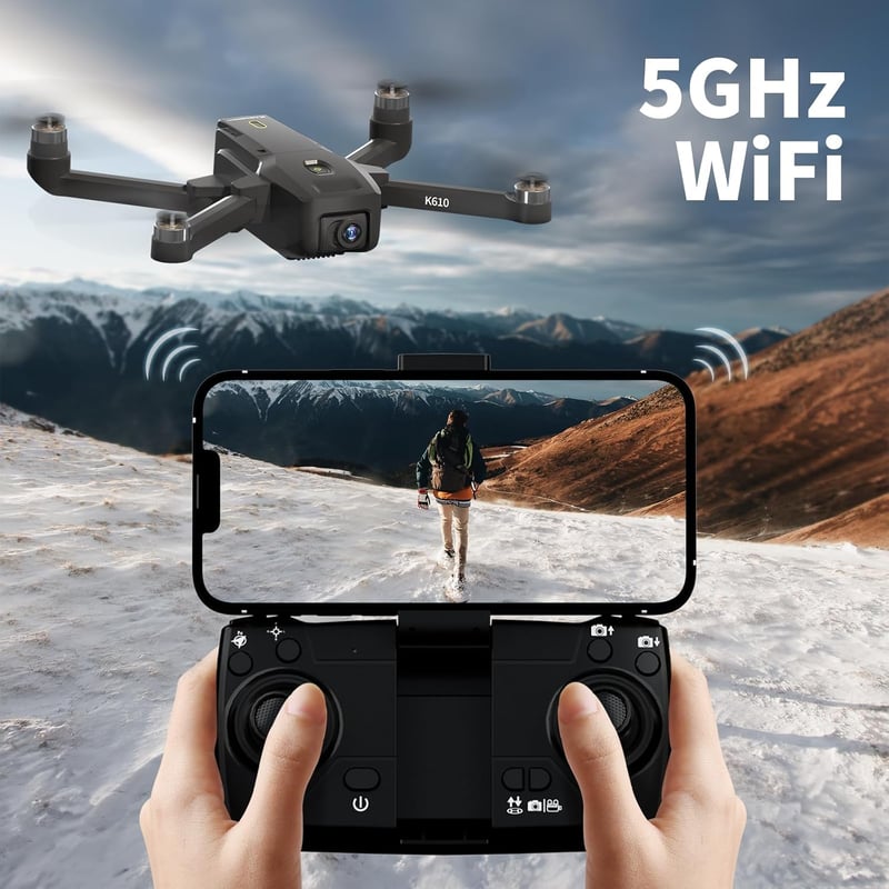 karuisrc K610 GPS Drón 4K Dupla Kamerával, SD Kártya, 5G WiFi, Követés Funkcióval - Összecsukható, Könnyű Kezdő Drón Felnőtteknek