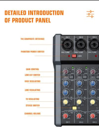 Weymic A80 Professzionális DJ Keverőpult - 8 Csatornás Hangkeverő 99 DSP Effekttel, USB, Bluetooth, XLR Mikrofon Bemenettel, Karaoke és Stúd - A80 8 Channel 8