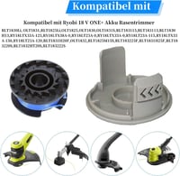Yweller 10 db RAC124 pótdob szett Ryobi 18V ONE+ akkus és hibrid fűkaszákhoz, 1,65 mm átmérő, 3,3 m hossz, fedéllel - OLT1832, RLT1830Li kom 3