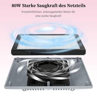 AISEELY Porelszívó Műkörmöshöz - 80W Erős Körömporszívó Állítható Szívóerővel, Mosható Szűrővel, Műköröm Építéshez, Manikűrhöz, Rózsaszín 3