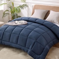 Bedsure Téli Paplan 240x220 - Meleg, Puha, Antiallergén Steppelt Takaró, Kék 2