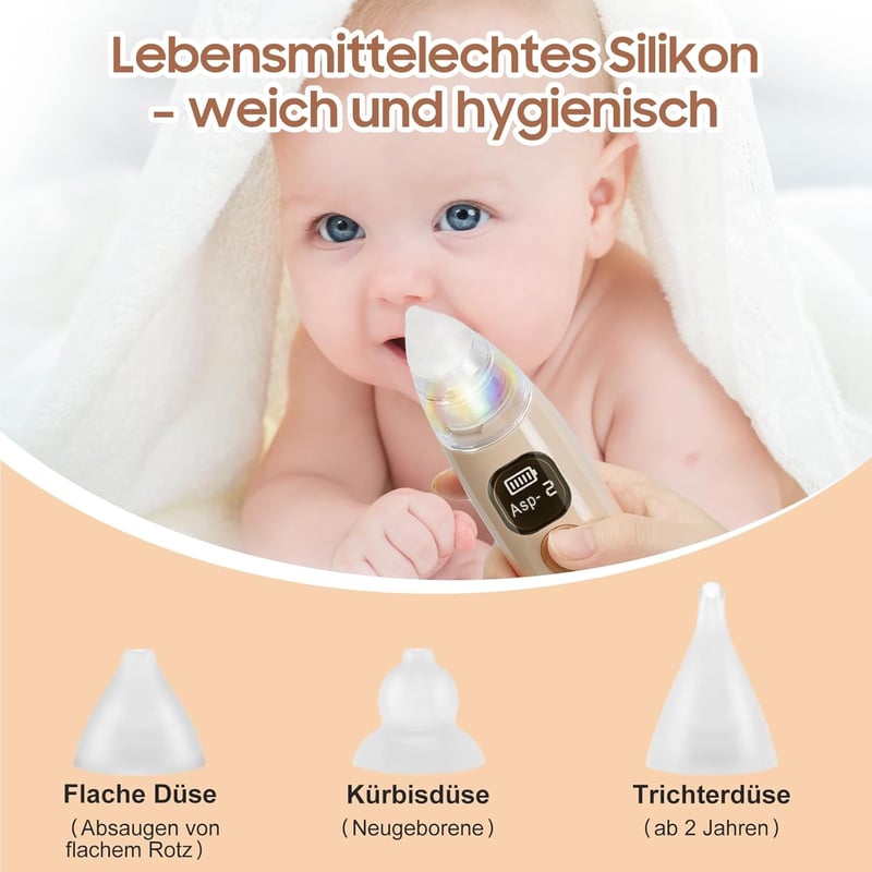 WADEO Elektromos Orrszívó Babáknak - 3 Szívóerősség, Zene és Fény