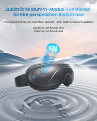RENPHO Eyeris 2 Szemmaszírozó - Melegítő, Vibráló, Bluetooth Zenés Szemmasszázs Maszk, 5 Üzemmód, Újratölthető, Szemfáradtság és Duzzanat El 4