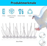 Beinhome 3 méteres UV-álló galambriasztó tüskék erkélyre, tetőre 5