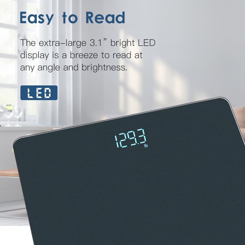 Homebuds Digitális Fürdőszobai Mérleg - Precíziós Technológiával, LED Kijelzővel, Automata Be/Ki Kapcsolással, 180kg Teherbírással, Elegáns 