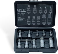 CCLIFE 10 részes Multi-Tooth XZN dugókulcs készlet M4-M18 méretben, S2 acél, króm bevonatú, Torx csavarokhoz, 1/4", 3/8", 1/2" befogással 1