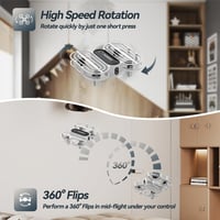 DEERC D11 Mini Drón Gyerekeknek - LED Quadkopter 3D Flip Funkcióval, Magasságtartással, 3 Sebességgel, 24 Perces Repülési Idővel, Fiúknak és 4