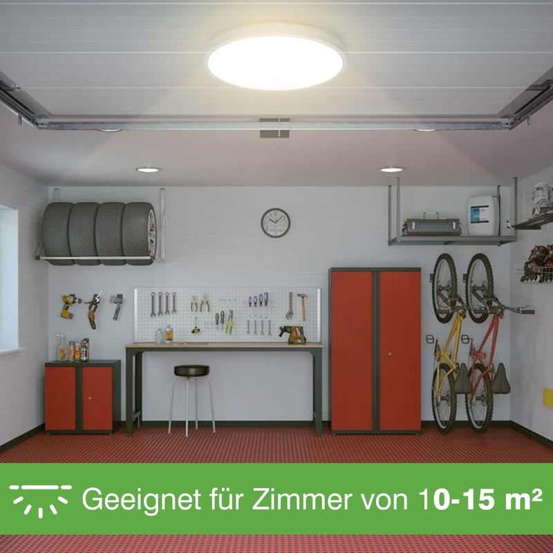zemty LED Mennyezeti Lámpa Radar Mozgásérzékelővel, 19W 4000K, 1800LM, IP44 Vízálló, Kerek Lapos Fali Lámpa Folyosóra, Garázsba, Erkélyre