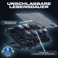 KLIM V8 Gamer Laptop Hűtőpad 8 Ventilátorral - RGB Világítás - 17 Colos Laptopokhoz - 2 USB Port - Telefontartó - Állítható Szög 7